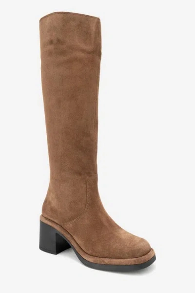 Forever & Always Shoes Fros Leather Knee High Boot In Brown