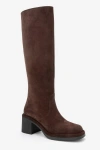Forever & Always Shoes Fros Leather Knee High Boot In Brown