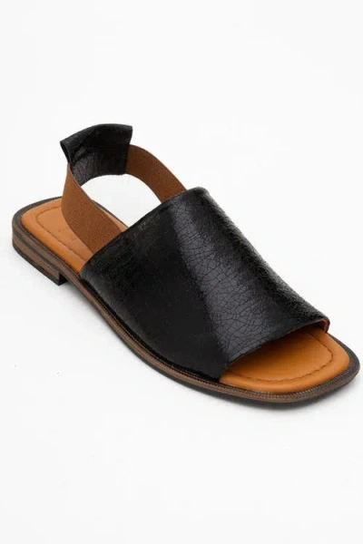 Forever & Always Shoes Fuela Leather Elastic Flat Sandals