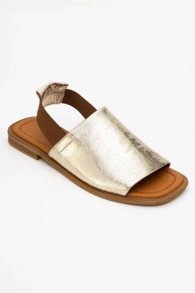 Forever & Always Shoes Fuela Leather Elastic Flat Sandals