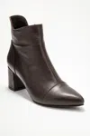 Forever & Always Shoes Gael Leather Block Heel Boot In Brown