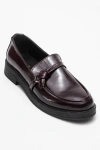 Forever & Always Shoes Galea Buckled Leather Loafers In Brown