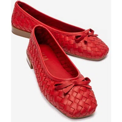Forever & Always Shoes Garen Leather Ballet Flat In Red