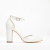 Forever & Always Shoes Women's Gisele - White Glitter Wedding Heels In Ivory