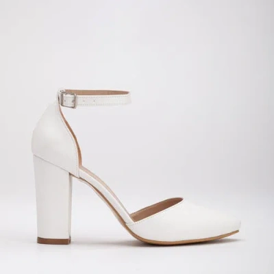 Forever & Always Shoes Gisele High Block Heels In White