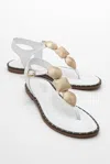 Forever & Always Shoes Giulia Leather Flat Sandal (women) In White