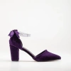 Forever & Always Shoes Hazel Block Heels With Pearls In Purple Velvet