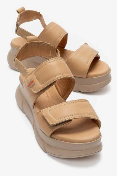 Forever & Always Shoes Heleste Leather Platform Sandal In Brown