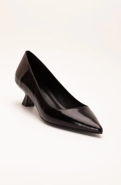 Forever & Always Shoes Helly Kitten Heel Leather Stiletto Pumps