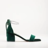 Forever & Always Shoes Women's Illy - Green Velvet Sandals With Pearls In Emerald Green