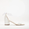 Forever & Always Shoes Women's White Illy - Ivory Block Heels With Pearls