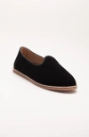 Forever & Always Shoes Istanbul Suede Leather Slip On Flats In Black Suede Leather