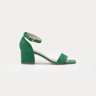 Forever & Always Shoes Women's Iva - Green Suede Low Heels In Green Suede