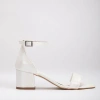 Forever & Always Shoes Iva Low Block Heel Sandals In Ivory