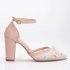 Forever & Always Shoes Ivy 3d Floral Lace High Heels In Blush