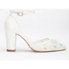 Forever & Always Shoes Women's White Aveline - Ivory Lace Bridal Heels In Ivory With Light Green