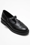 Forever & Always Shoes Janney Leather Strap Loafers In Black