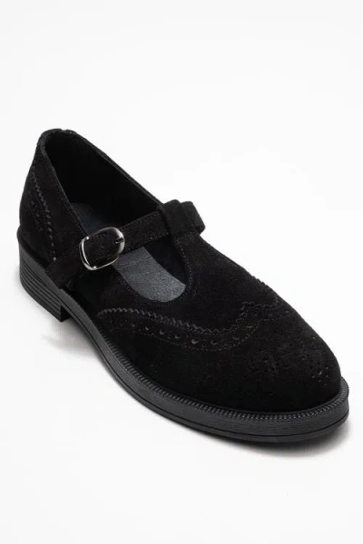 Forever & Always Shoes Janney Leather Strap Loafers In Black