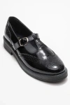 Forever & Always Shoes Janney Leather Strap Loafers In Black