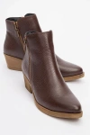 Forever & Always Shoes Jayer Leather Double-zip Block Heel Boot In Brown