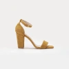 Forever & Always Shoes Women's Yellow / Orange Jess - Mustard Yellow Suede Sandals In Yellow/orange