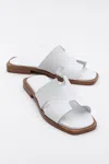 Forever & Always Shoes Jez Leather Slide Sandal (women) In White
