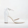 Forever & Always Shoes Women's Jolie - White Wedding Heels With Ribbon