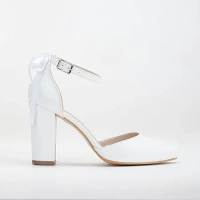 Forever & Always Shoes Women's Jolie - White Wedding Heels With Ribbon