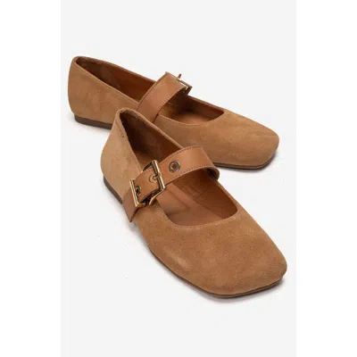 Forever & Always Shoes Jonas Leather Ballet Flat In Brown