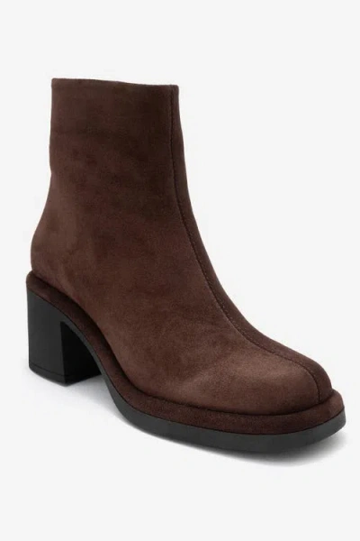 Forever & Always Shoes Junae Leather Block Heel Boot In Brown