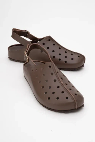 Forever & Always Shoes Justa Leather Clogs In Brown Leather