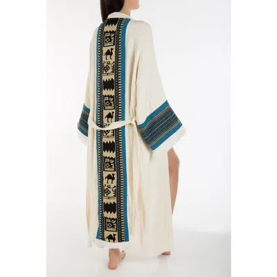 Forever & Always Shoes Kaia Emroidered Sleeve Handmade Kimono In White 1