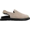 Forever & Always Shoes Laby Leather Clogs In Beige Suede Leather