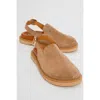 Forever & Always Shoes Laby Leather Clogs In Cognac Suede Leather