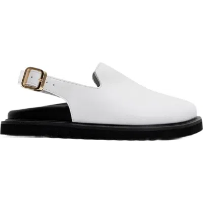 Forever & Always Shoes Laby Leather Clogs In White Leather