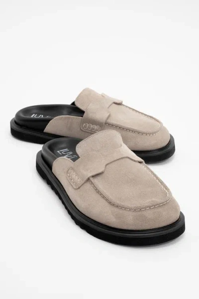 Forever & Always Shoes Laven Suede Leather Clogs In Beige Suede Leather