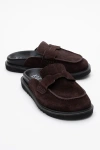 Forever & Always Shoes Laven Suede Leather Clogs In Brown