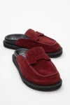 Forever & Always Shoes Laven Suede Leather Clogs In Burgundy Suede Leather