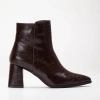 Forever & Always Shoes Lilith Croco Ankle Boots In Dark Brown Croco