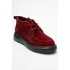 Forever & Always Shoes Lilya Leather Chukka Boot In Burgundy