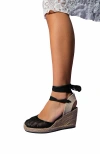 Forever & Always Shoes Lions Mesh Leather Wedge Espadrilles Sandal