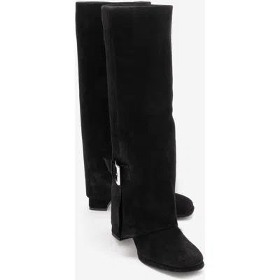 Forever & Always Shoes Lojo Leather Block Heel Boot In Black