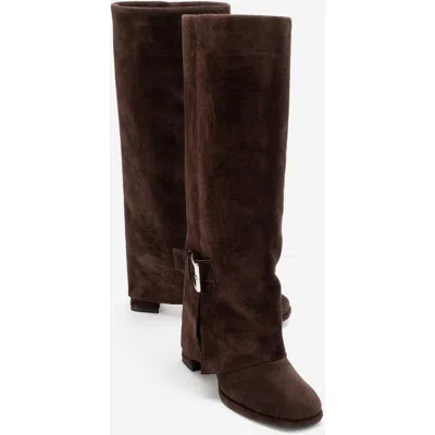 Forever & Always Shoes Lojo Leather Block Heel Boot In Brown