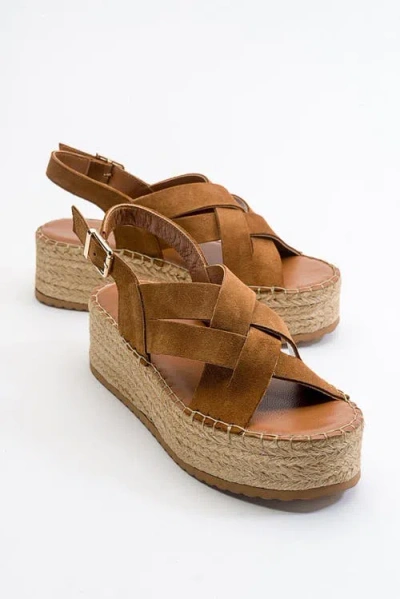 Forever & Always Shoes Lontano Suede Leather Platform Sandal