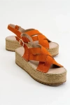 Forever & Always Shoes Lontano Suede Leather Platform Sandal