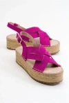 Forever & Always Shoes Lontano Suede Leather Platform Sandal