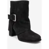 Forever & Always Shoes Lore Leather Block Heel Boot In Black