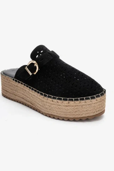 Forever & Always Shoes Louis Leather Platform Sandal In Black