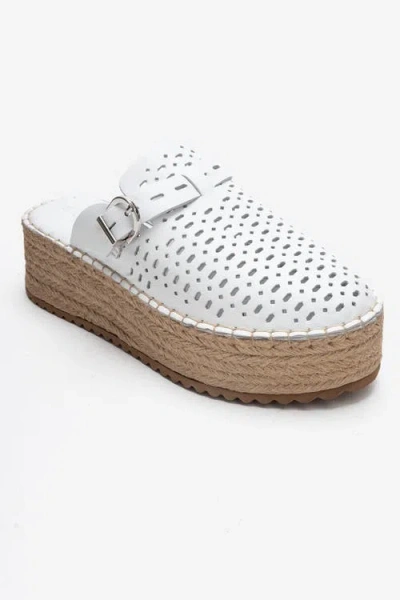 Forever & Always Shoes Louis Leather Platform Sandal In White