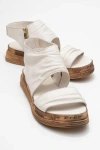 Forever & Always Shoes Lunas Leather Side-zip Flat Heel Sandal